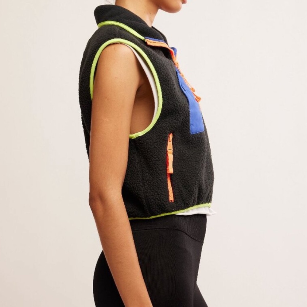 Free People Black Vest with Blue and Neon Highlights - Picture 6 of 16